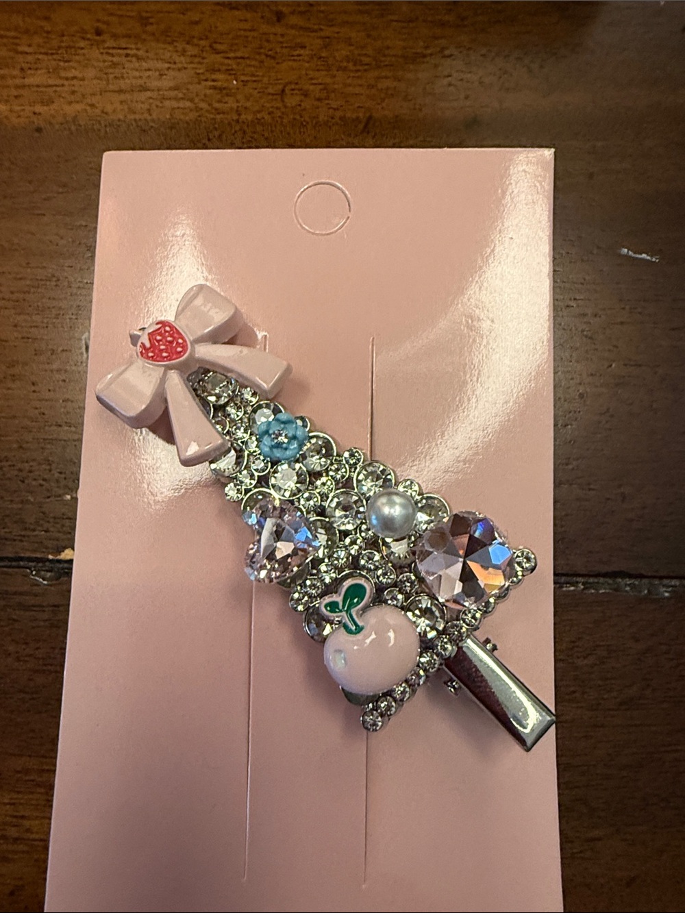 Pink Crystal Bow Christmas tree, pink Christmas Decorative Hair Clip